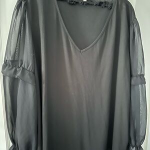 Maurices Black Sheer Blouse